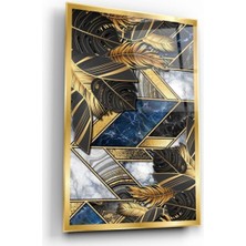 Marsilyan Gold Yapraklar Cam Tablo