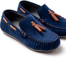 Pabuçcum Çocuk Yumuşak Kaydırmaz Anatomik Taban Loafer Lacivert Erkek Çocuk İçin Kauçuk Taban