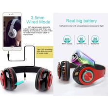 Rgb Kulaküstü Bluetooth 5.0 Kulaklık LED Işıklı Mikrofonlu Kablosuz Kulaklık Oyun Müzik Şık Tasarım