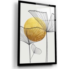 Soyut Yapraklar Cam Tablo