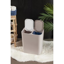 Perotti Taupe Beyaz Milton 15 Litre 2 Li Çöp Kovası