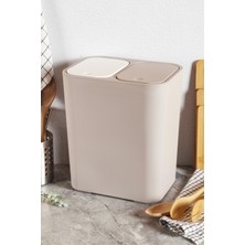 Perotti Taupe Beyaz Milton 15 Litre 2 Li Çöp Kovası