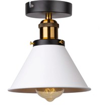 Rsylight Rys Retro Metal Tavan Plofyoner Beyaz Dekotatif Rustik Avize Çap:17  cm