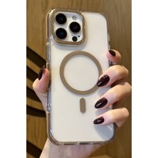 Paladyum Case Apple iPhone 16 Pro Uyumlu Darbelere Karşı Korumalı Magsafe Özellikli Çöl Titanyum Detaylı Sararmaz Şeffaf Kılıf