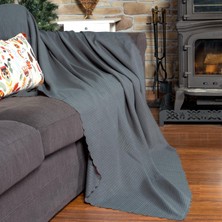 Latuda Home Mikrofiber Şönil Fitilli Minimalist Koltuk Örtüsü -175 x 300  cm  Large, Çift Taraflı, Kaymaz, Terletmez Gri