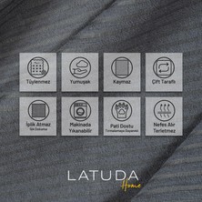 Latuda Home Mikrofiber Şönil Fitilli Minimalist Koltuk Örtüsü -175 x 300  cm  Large, Çift Taraflı, Kaymaz, Terletmez Gri
