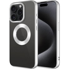 EMZ Aksesuar Parlak Kenarlı Magsafe Tek Çerçeveli iPhone 15 Pro Kılıf