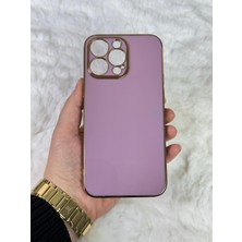 EMZ Aksesuar Gold Kenarlı Silikon iPhone 14 Pro Max Kılıf