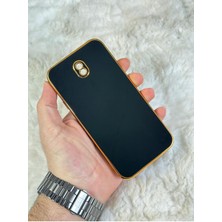 EMZ Aksesuar Gold Kenarlı Silikon Galaxy J7 Pro Kılıf