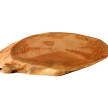 El Yapımı Tek Parça Kızıl Ağacı Doğal Yağlı Kesme Sunum Tahtası (43 x 20 Cm)