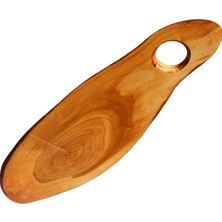 El Yapımı Tek Parça Kore Kirazı Ağacı Doğal Yağlı Kesme Sunum Tahtası (64 x 18 Cm)
