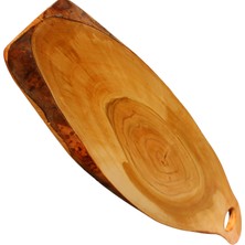 El Yapımı Tek Parça Kore Kirazı Ağacı Doğal Yağlı Kesme Sunum Tahtası (64 x 18 Cm)