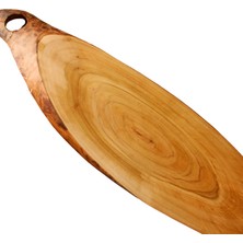 El Yapımı Tek Parça Kore Kirazı Ağacı Doğal Yağlı Kesme Sunum Tahtası (64 x 18 Cm)