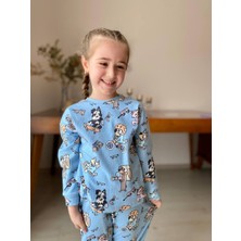 İsobel Kids Bluey Fitilli Kız Pijama Takımı Mavi - 3-4