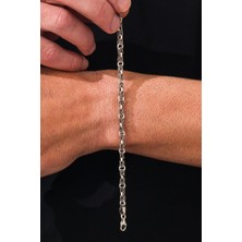 TMT Silver Gümüş 5 mm Erkek Kral Kafes Oksitli Karartmalı Zincir Bileklik
