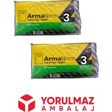 3 No 33 x 45  Naksan Çizgili Takviyeli Poşet 100 Lü Avantajlı Paket