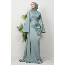 Giza Store Yasemin Saten Abiye Açık Mint