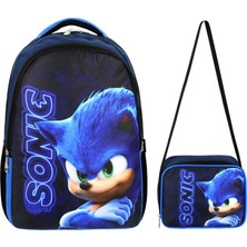 Sonic Baskılı  Beslenmeli Ilkokul Çanta Seti