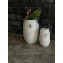 Beyazı Mermer Vazo Takımı 2,li