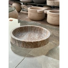 Silver (Gümüş)Traverten Sunumluk / Tepsi / Mumluk 30X6