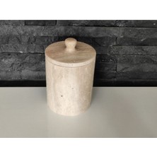 Traverten Doğal Taş Çöp Kovası