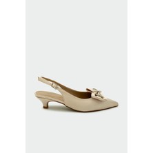 Laminta Renata Ten Taşlı  Fiyonk  Detaylı  Kadın  Topuklu  Ayakkabı