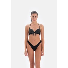 Eros Püskül Detaylı Dolgulu Bikini Takımı Siyah 3332BK