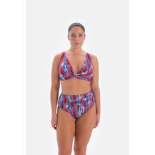 Eros Yüksek Bel Toparlayıcı Üçgen Bikini Takımı Desenli 3218BK