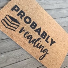 Lamoneta Kitap Temalı "probably Reading" Kapı Önü Koko Kıl Paspas