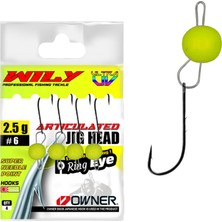 Wily Jig Head Mafsallı Owner Iğneli - Limon Uv