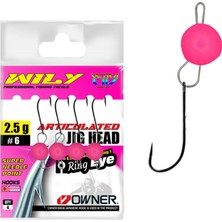 Wily Jig Head Mafsallı Owner Iğneli - Pembe Uv