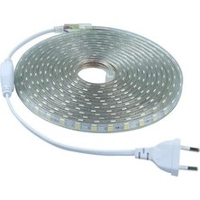 Mb Elektronik 20 Metre Günışığı Silikonlu Hortum Şerit LED Işık Fişli 3 Çipli Su Geçirmez Tak Çalıştır