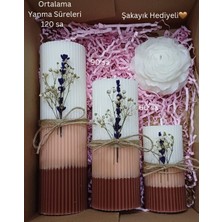 Bohemian Baton Vanilya & Lavanta Kokulu 3'lü Dekoratif Mum Seti
