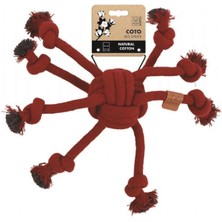 M-Pets Coto Kırmızı Örümcek Örgü Halat Köpek Oyuncağı 38 cm