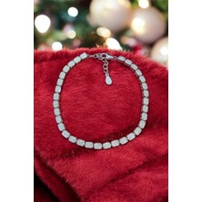 Moda Gümüş Evi 925 Ayar Gümüş Su Yolu Kesim Zirkon Taşlı Su Yolu Kadın Bileklik