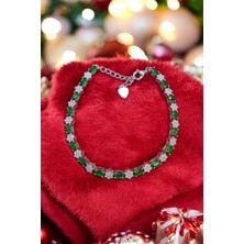 Moda Gümüş Evi 925 Ayar Gümüş Zümrüt Zirkon Taşlı Kadın Bileklik