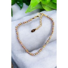 Moda Gümüş Evi 925 Ayar Gümüş Sıra Toplu Dorika  Bileklik 3 mm