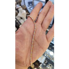 Moda Gümüş Evi 925 Ayar Gümüş Sıra Toplu Dorika  Bileklik 3 mm