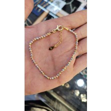 Moda Gümüş Evi 925 Ayar Gümüş Sıra Toplu Dorika  Bileklik 3 mm