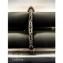 Moda Gümüş Evi 925 Ayar Gümüş 4 mm Yuvarlak Kral Bileklik