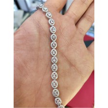 Moda Gümüş Evi 925 Ayar Gümüş Su Yolu Kesim Zirkon Taşlı Su Yolu Kadın Bileklik