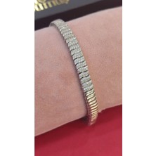 Moda Gümüş Evi 925 Ayar Gümüş Su Yolu Kesim Zirkon Taşlı Kadın Bileklik – Zarafet ve Işıltının Buluşması