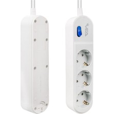 CLZ192 3'lü Anahtarlı 1.5 mt Akım Korumalı Grup Priz A Class 4172)