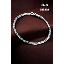 Moda Gümüş Evi 925 Ayar Gümüş 3.5 mm Yuvarlak Kral Bileklik