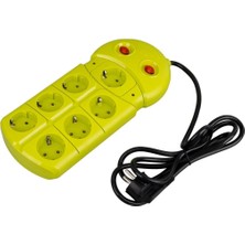 Vea Çocuk Korumalı 1.5 mt Kablolu 7'li Sarı Plastik Grup Priz AXE68-4RV1