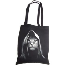 Bag Bar Kadın Omuz Bez Çanta Kedi Desenli