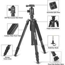 Zomei Z818C Profesyonel Karbon Fiber Tripod-Monopod-Ultra Hafif MATERYAL-16KG Kapasite