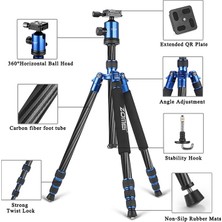 Zomei Z818C Profesyonel Karbon Fiber Tripod-Monopod-Ultra Hafif MATERYAL-16KG Kapasite