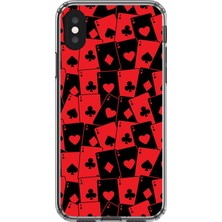 Dali Design Apple iPhone Xs Max Uyumlu Şeffaf Kılıf Iskambil Tasarımlı 2