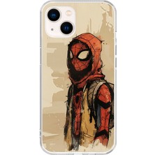 Dali Design Apple iPhone 15 Plus Uyumlu Şeffaf Kılıf Spider-Man Tablo Tasarımlı